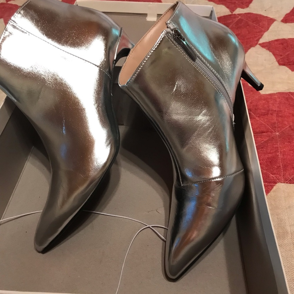 Kitten Heel Silver Booties